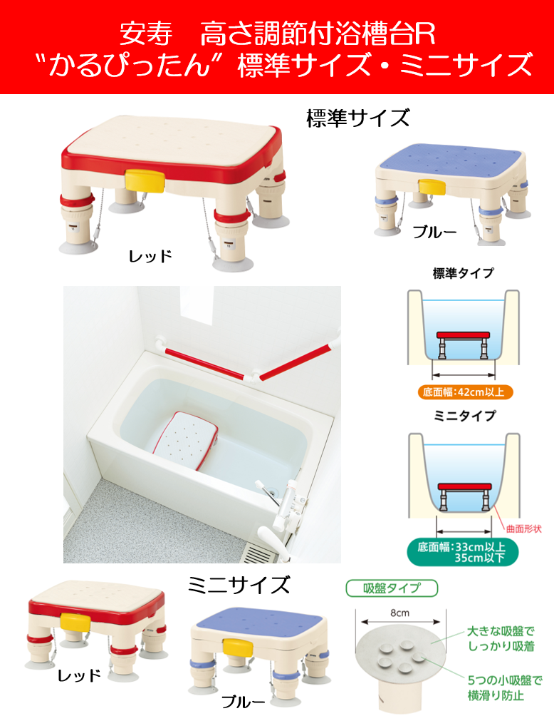 未使用アロン化成 安寿 高さ調節付浴槽台R“かるぴったん