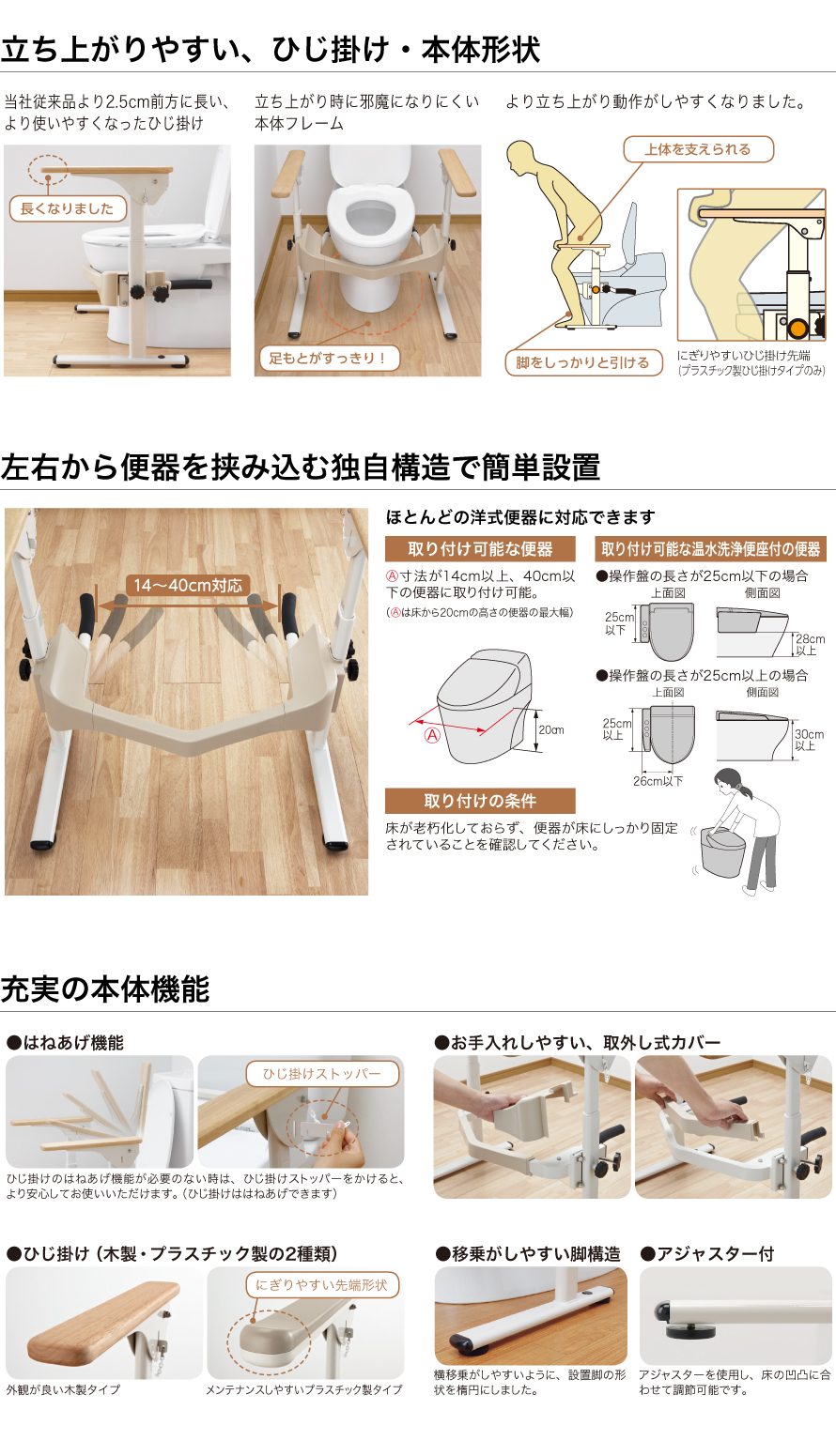 中古品】 トイレ用手すり はねあげR2 | リブモール